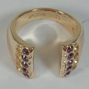 Jewelmint Crystal & Rose Goldtone Cuff Ring, NIB